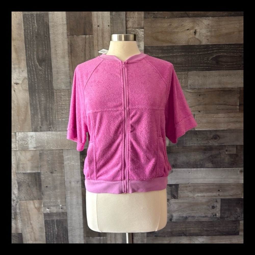 NWT! Urban Outfitters Out From Under terrycloth zip up sweater XSmall beach surf